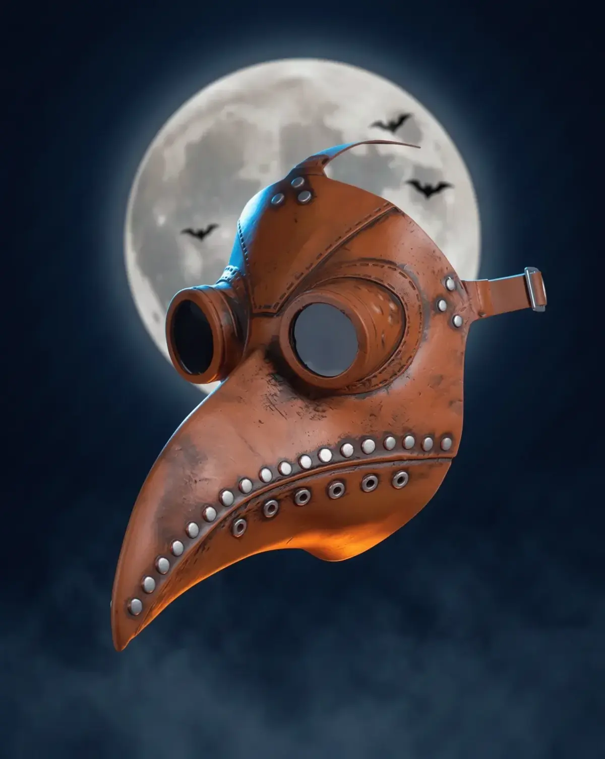 Masque de médecin de la peste, marron